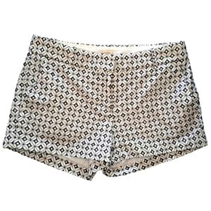 J. Crew Eyelet Shorts Black and White Geometric Print Size 4